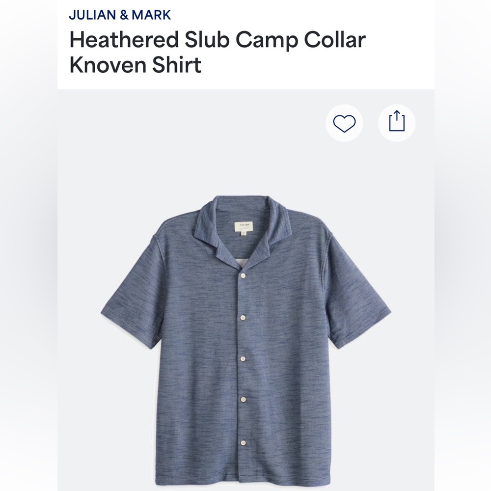 Julian & Mark Heathered Camp Shirt - NWT!